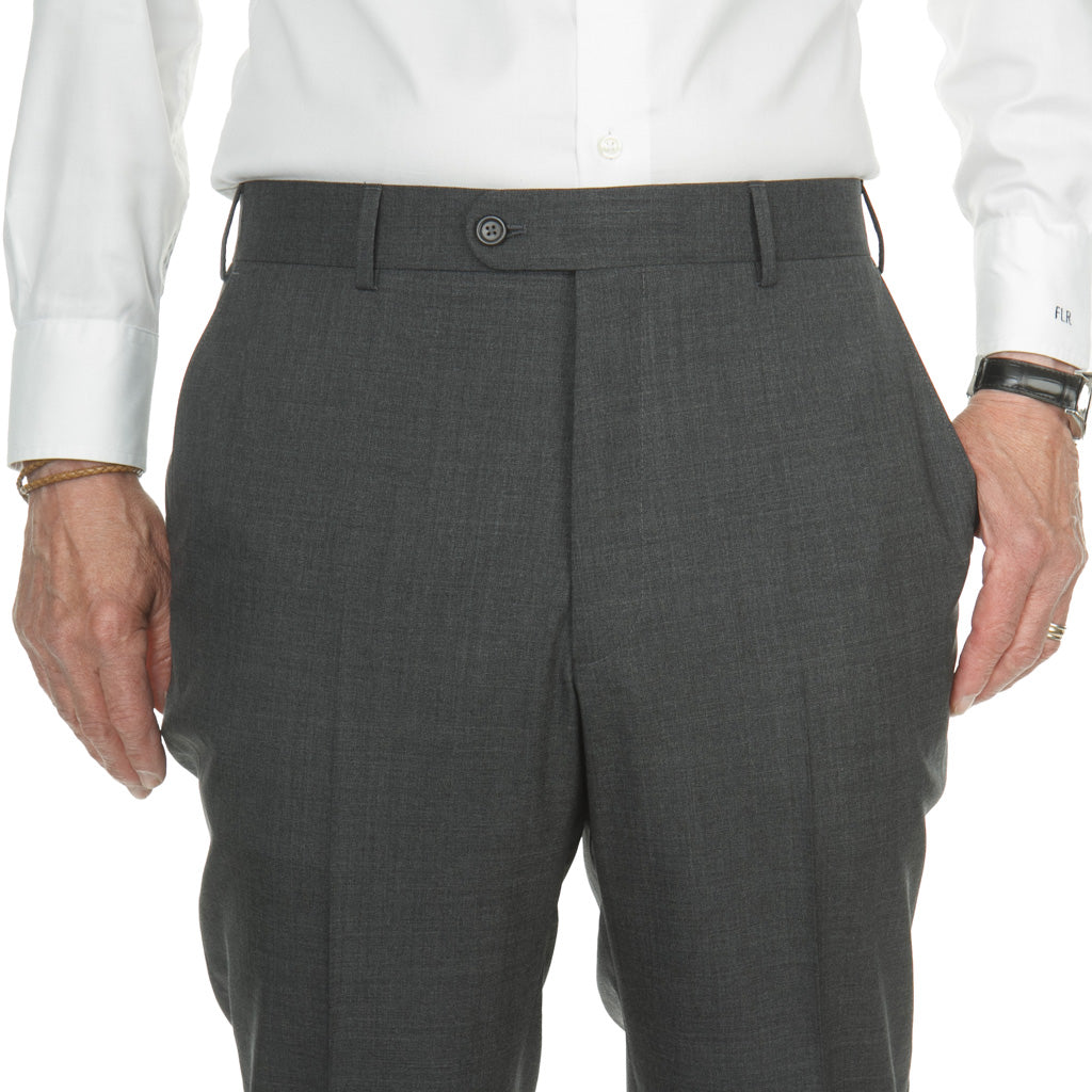 Classic Fit Charcoal Trouser Super 120's Tropical Wool