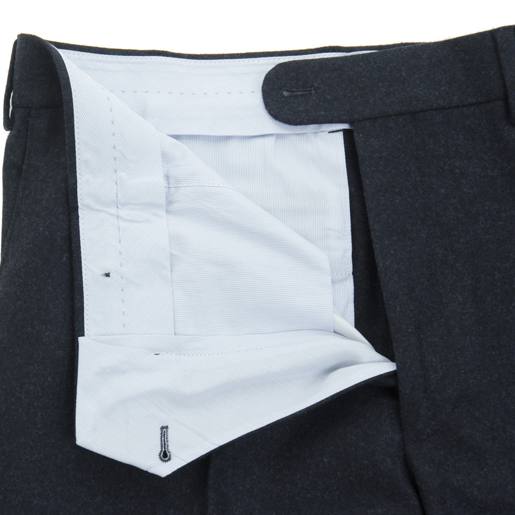 Classic Fit Navy 100% Merino Wool Flannel Trouser