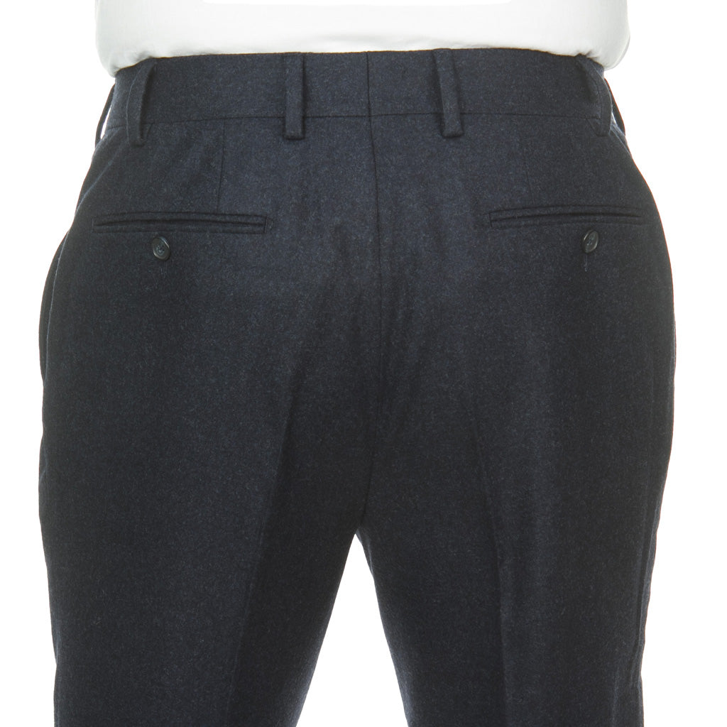 Classic Fit Navy 100% Merino Wool Flannel Trouser
