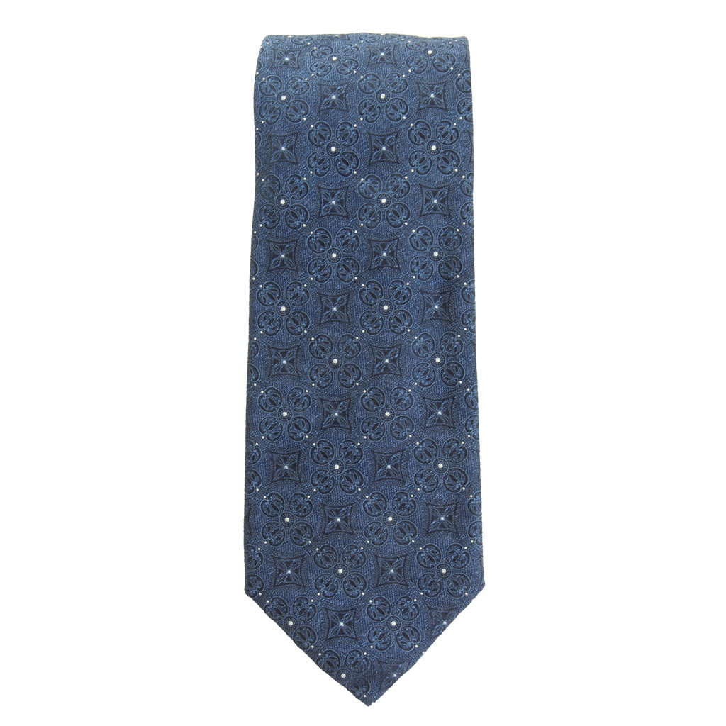 Bay Blue with Ash Neat Silk Necktie