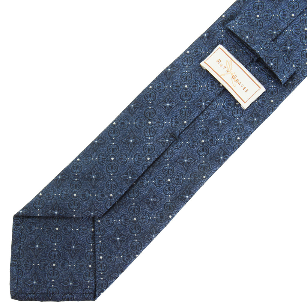 Bay Blue with Ash Neat Silk Necktie