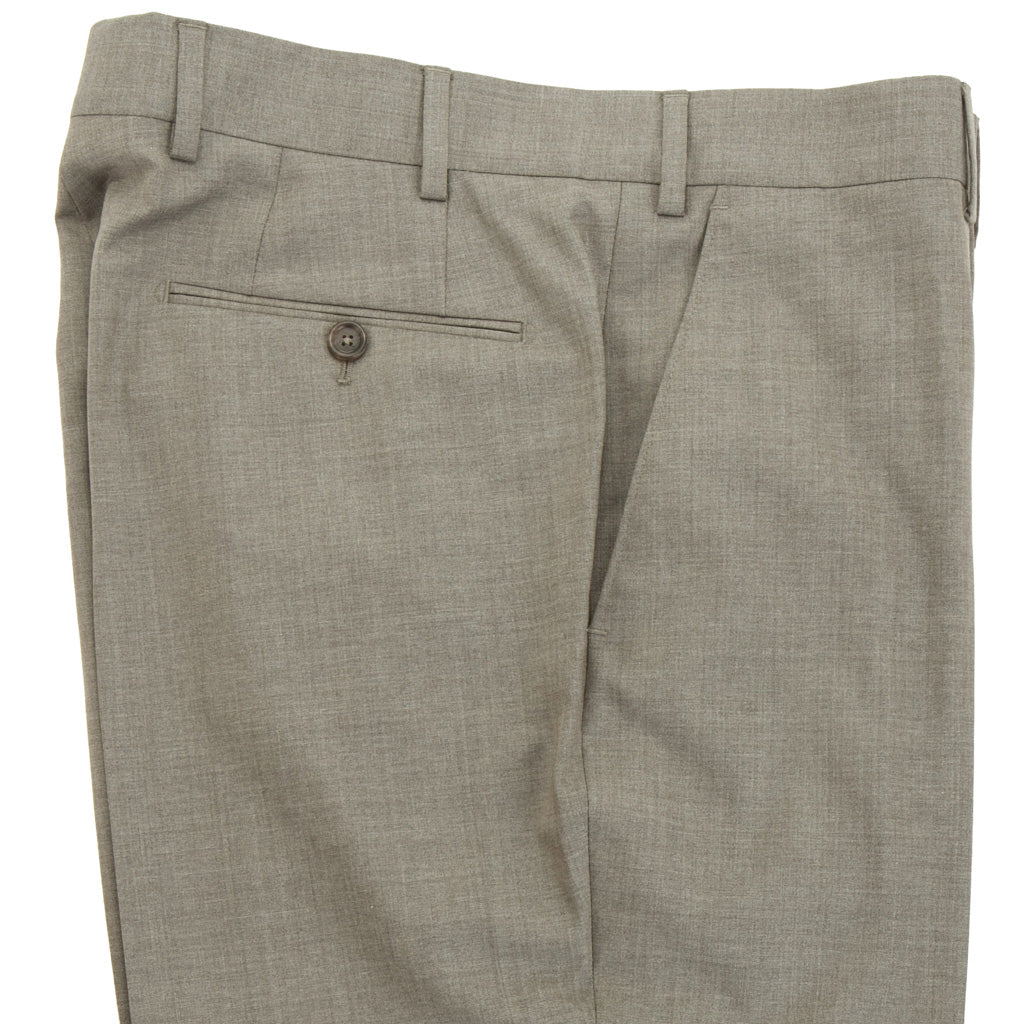 Trim Fit Medium Brown Trouser Super 120's Tropical Wool