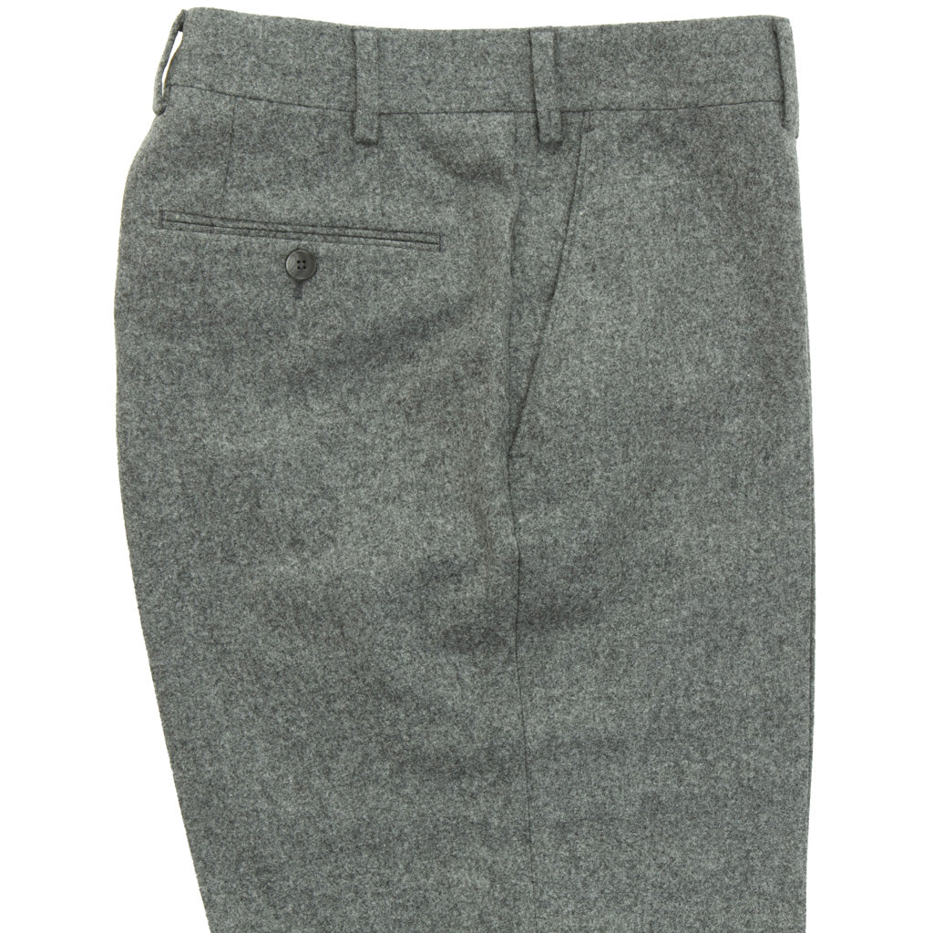 Trim Fit Heather Gray 100% Fine Merino Wool Flannel Trouser
