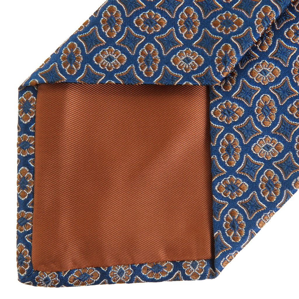 Navy with Coffee Brown Neat Silk Necktie