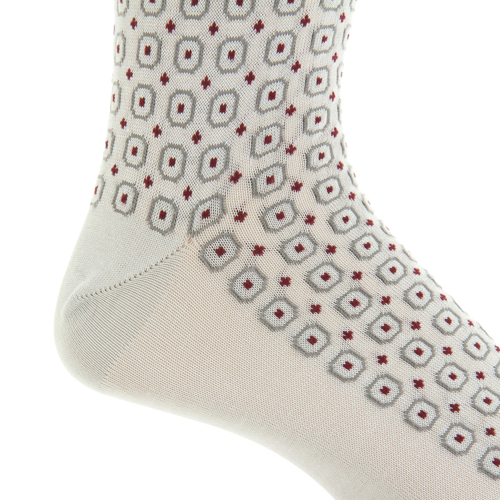 Ash with Steel Gray &amp; Merlot Neats Cotton Over-the-Calf Sock