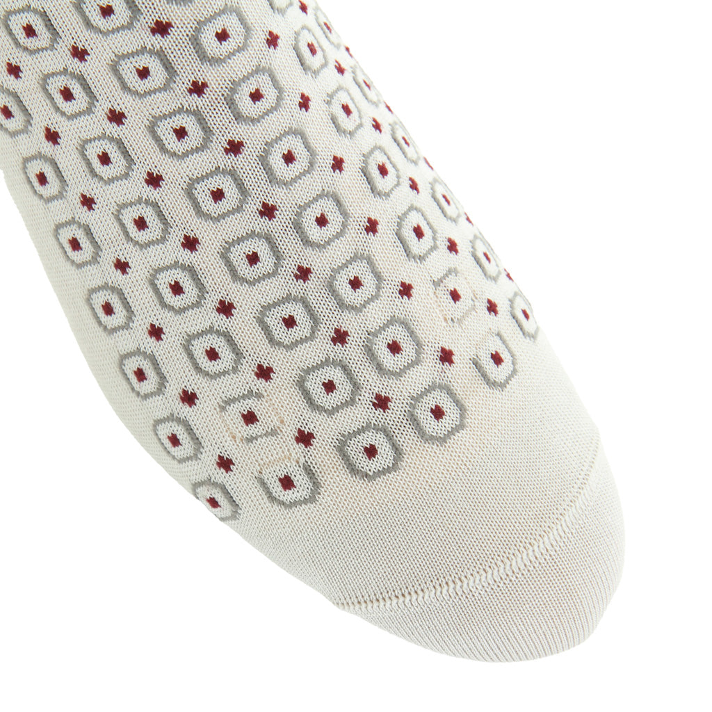 Ash with Steel Gray &amp; Merlot Neats Cotton Mid-Calf Sock
