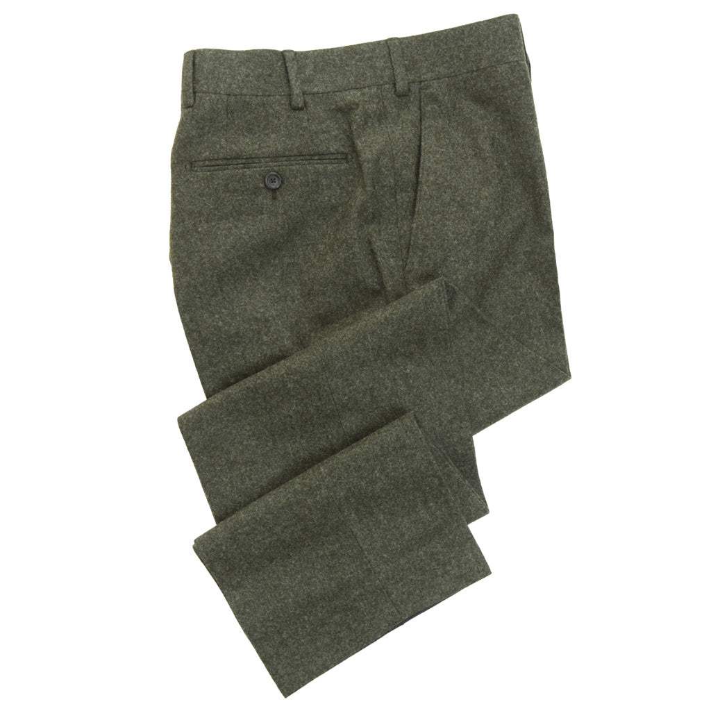 Trim Fit Forest Green 100% Merino Wool Flannel Trouser