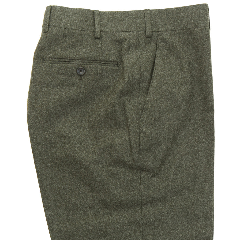 Trim Fit Forest Green 100% Merino Wool Flannel Trouser