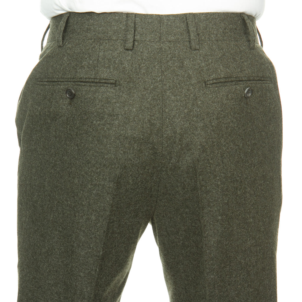 Trim Fit Forest Green 100% Merino Wool Flannel Trouser
