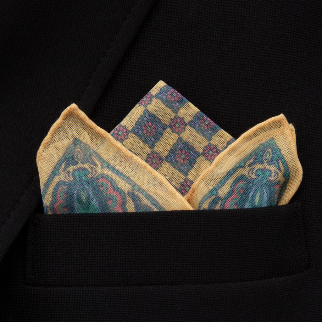 Saffron-Pocket-Square-Navy-Blazer