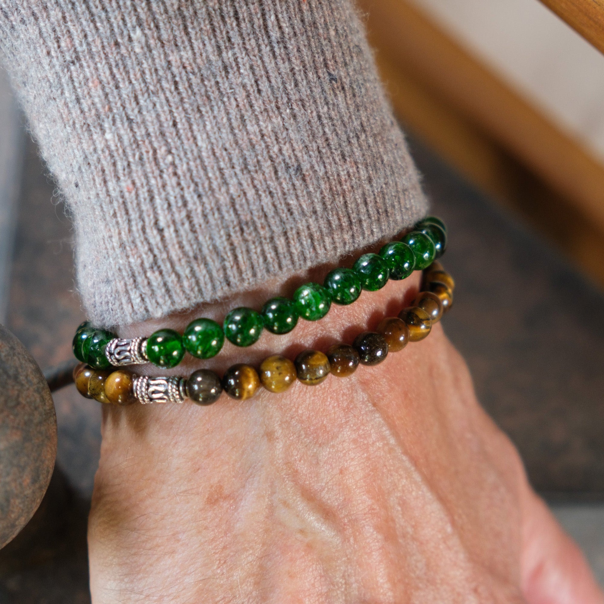 Tiger's Eye 6mm Beads with Sterling Silver Finishing Bracelet