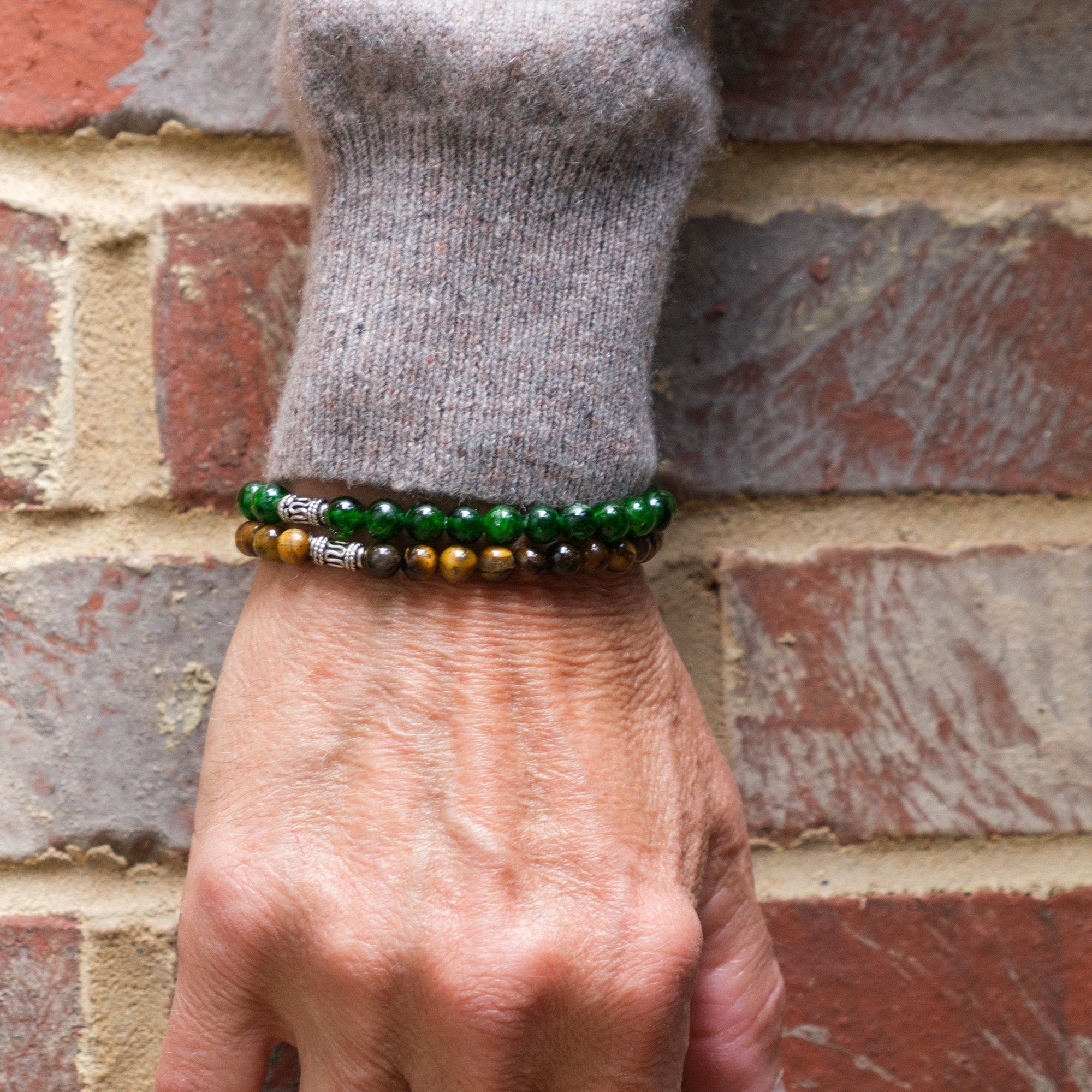 Chrome Diopside 7mm Beads with Sterling Silver Finishing Bracelet