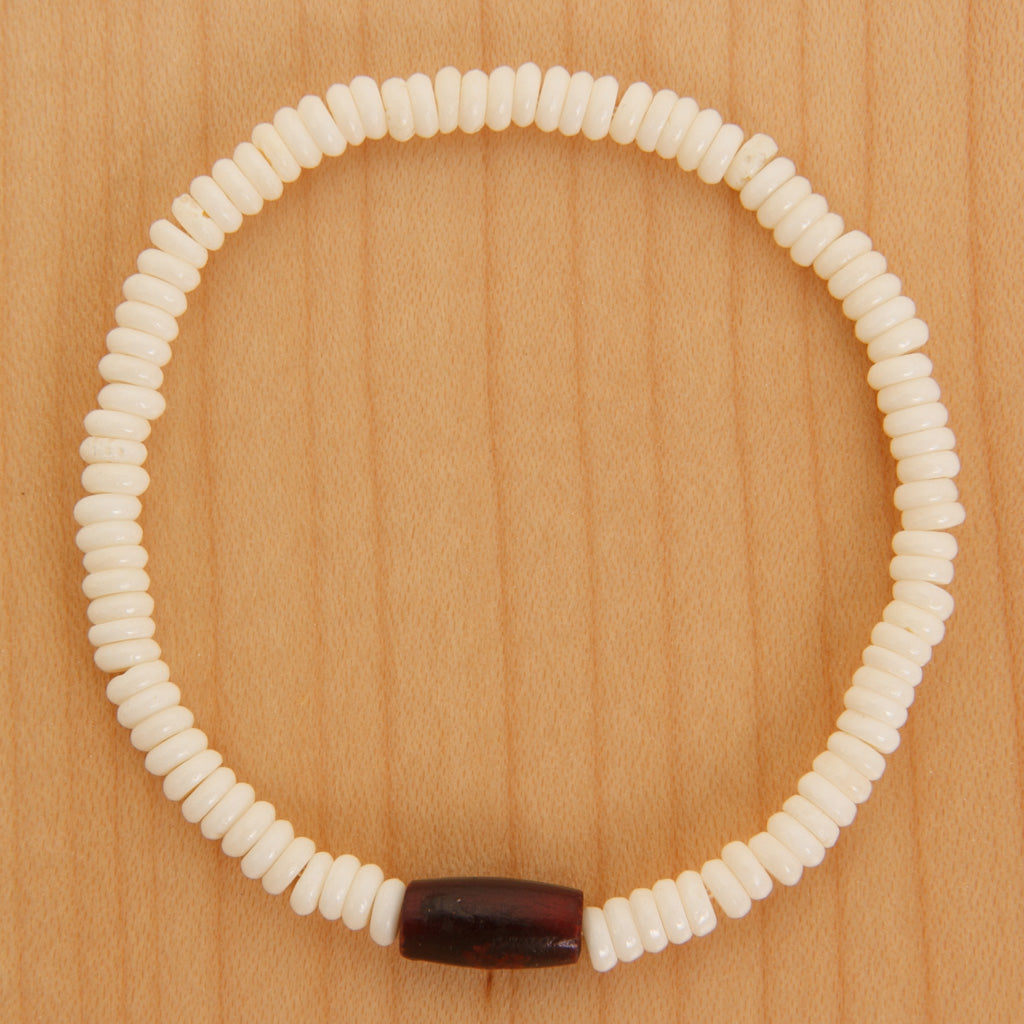 Bone Disc with Cherry Water Buffalo Horn Bracelet