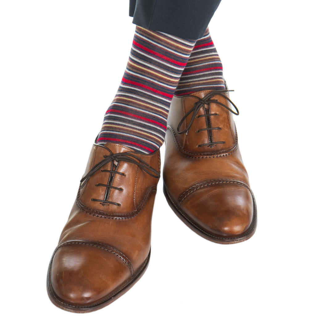 Mult-Striped-Sock-Wool-Men's