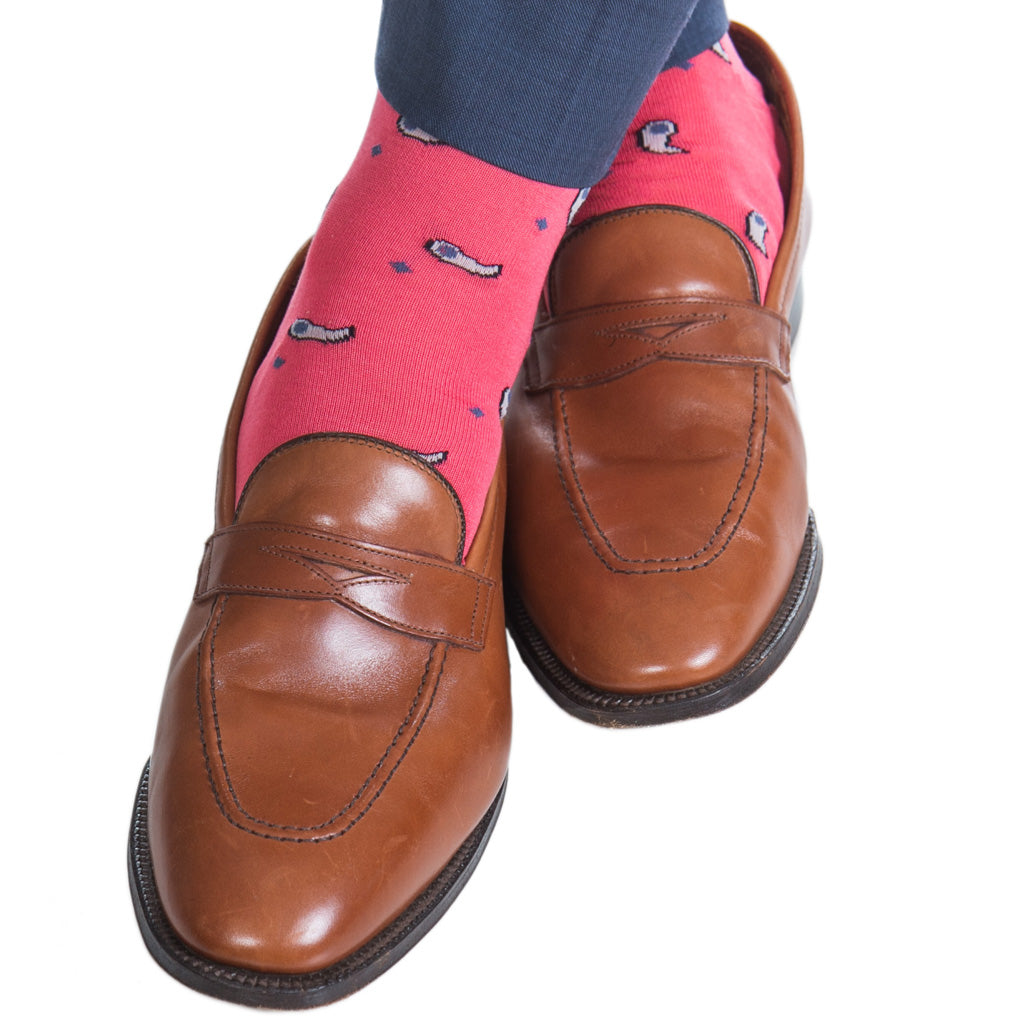 Paisley-Coral-Cotton-Sock-USA