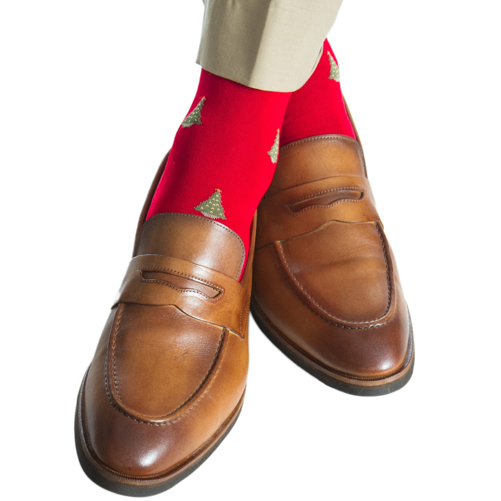 Red-Sock-With-Christmas-Tree-Holiday-Sock