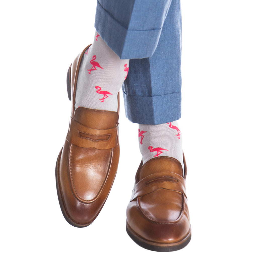 Ash-Coral-Flamingo-Cotton-Sock