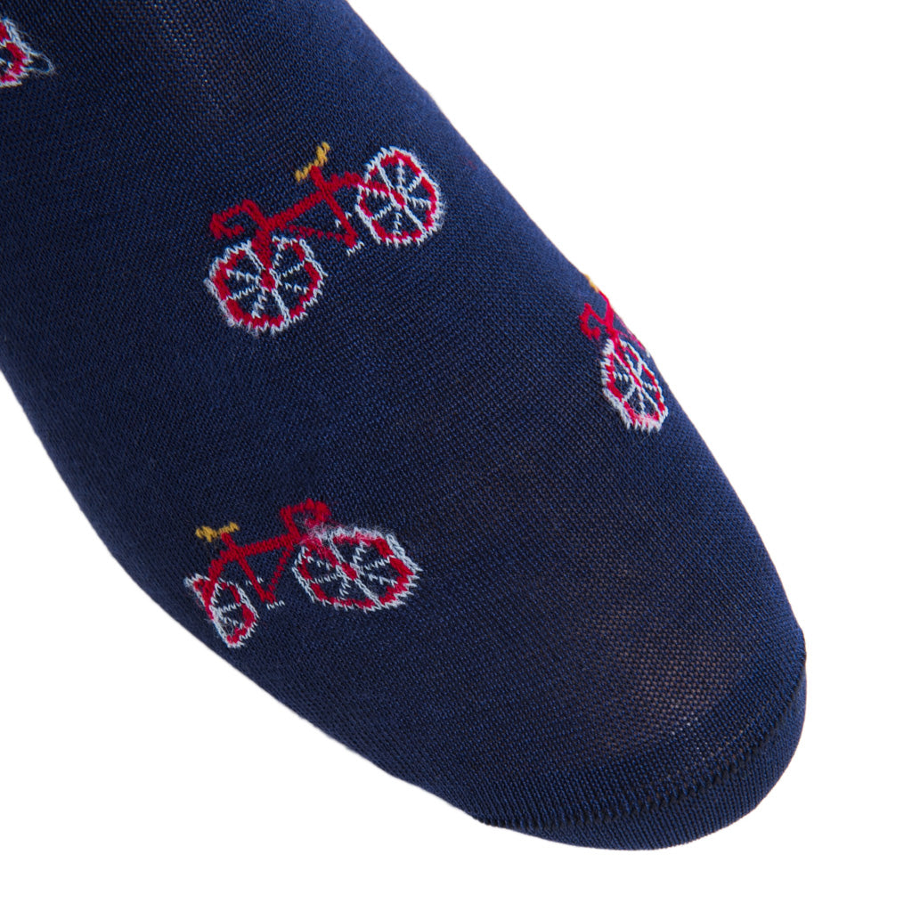 Navy-Red-White-Gold-Bicycle-Cotton-Sock