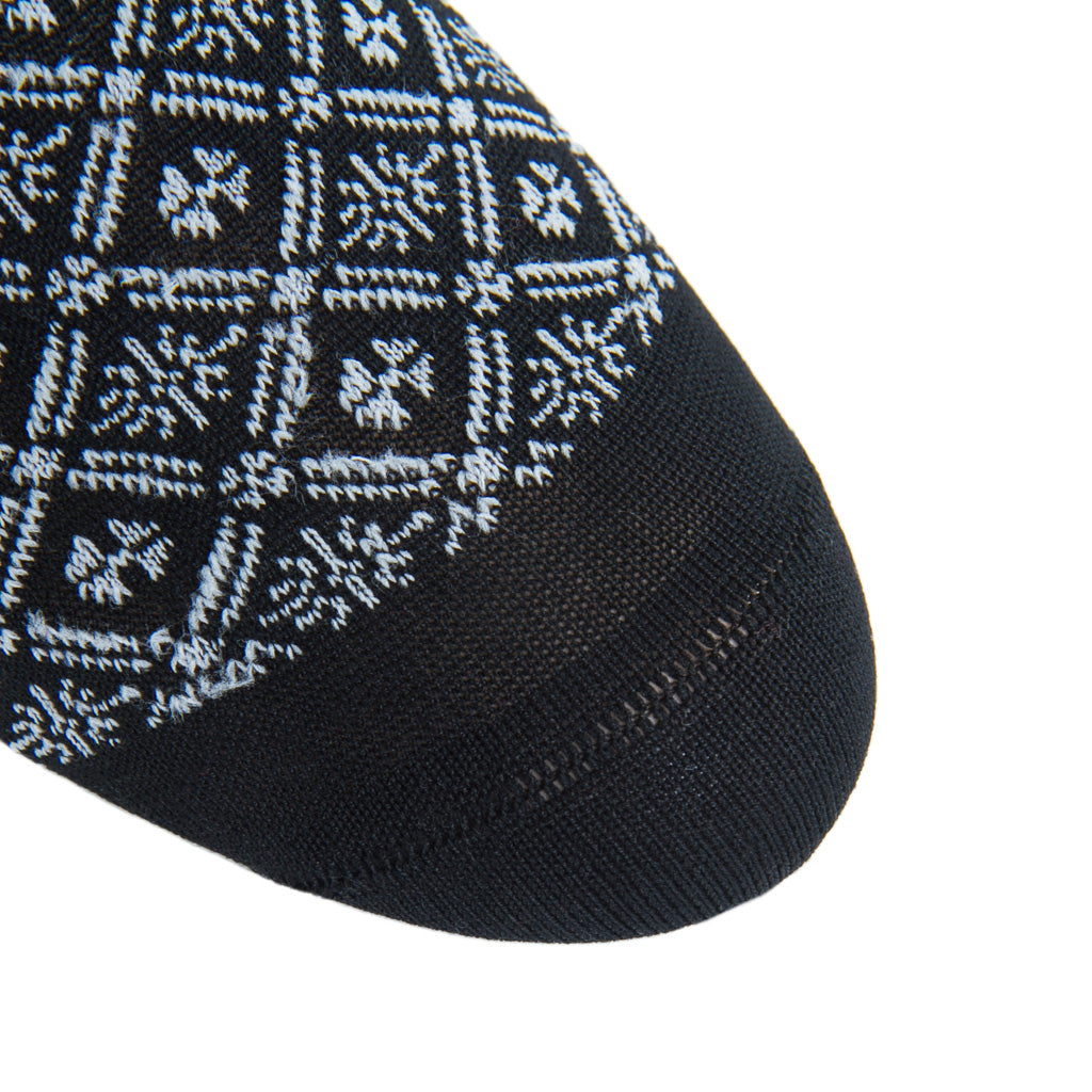Clover-Grid-Black-Ash-Cotton-Sock