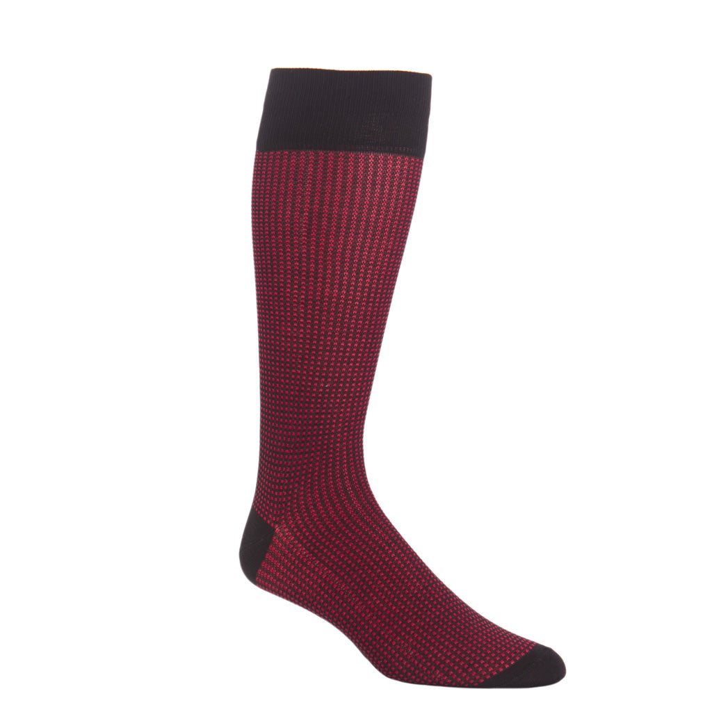 Over-The-Calf-Cotton-Sock-Black-Red