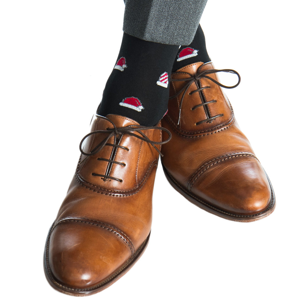 Black-Sock-With-Red-Santa-Hat-Cotton-Sock