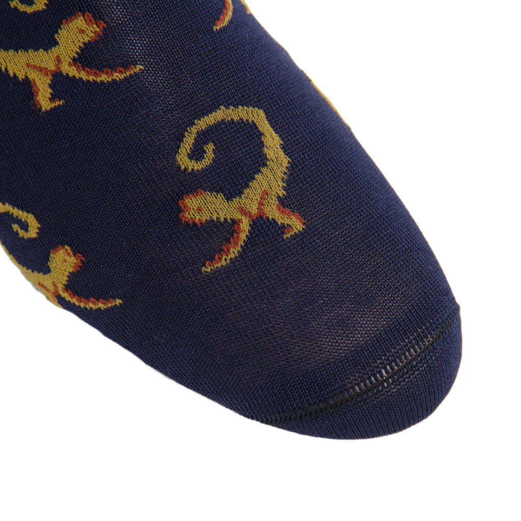 Cotton-Monkey-Sock-Blue-Gold