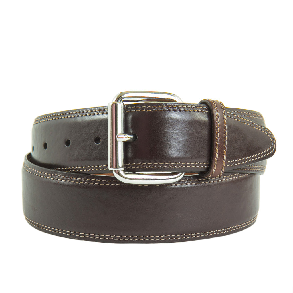Brown-Leather-Belt-Nickel-Roller