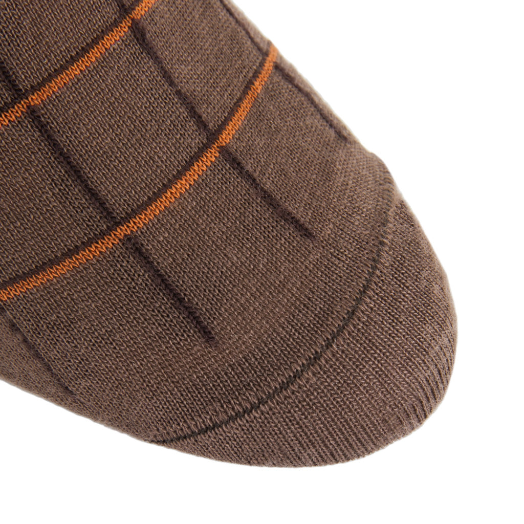 Brown-Coffee-Burnt-Orange-Wool-Sock