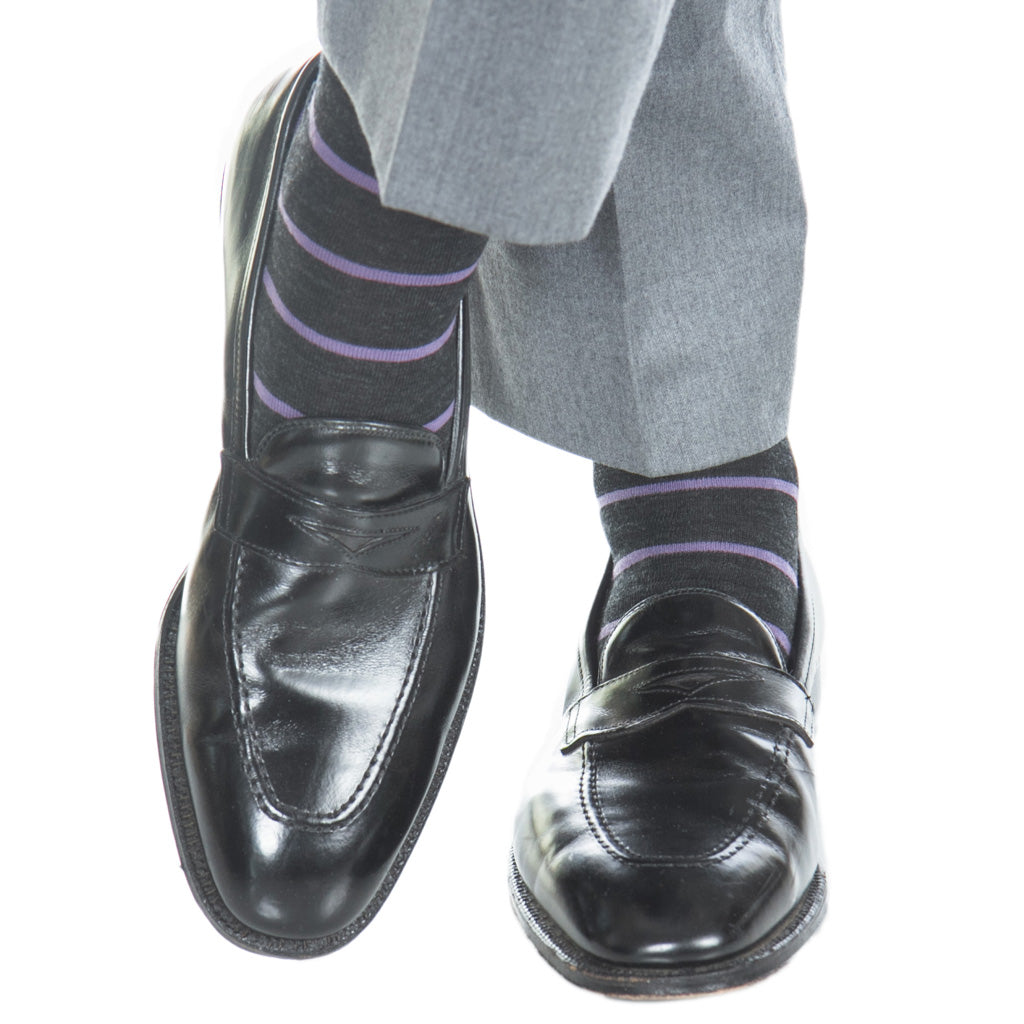 Charcoal-Elederberry-Wool-Stripe-Sock