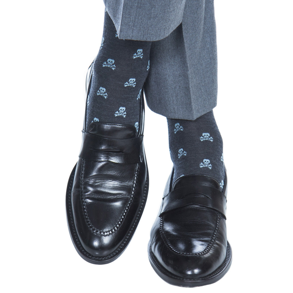 Skull-Crossbones-Wool-Sock