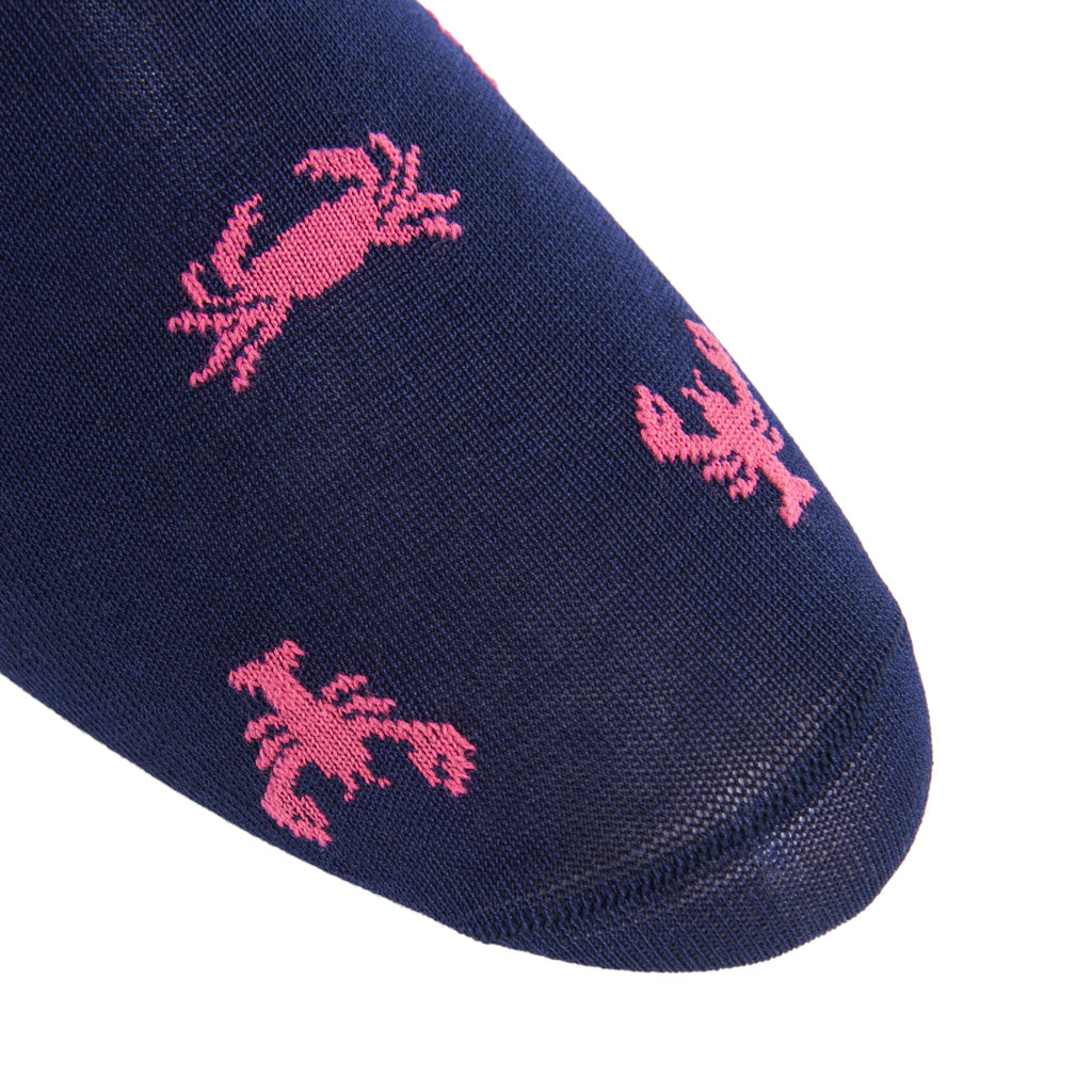 American-Made-Navy-Coral-Lobster-Crab-Cotton-Sock