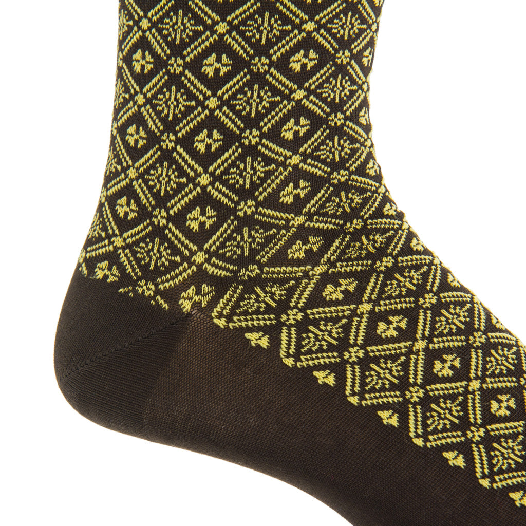 Mid-Calf-Brown-Yolk-Cotton-Sock