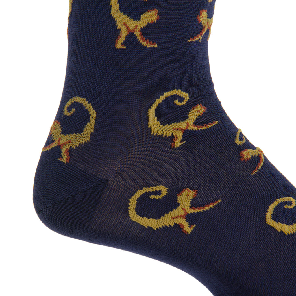 Navy-Gold-Monkey-Sock