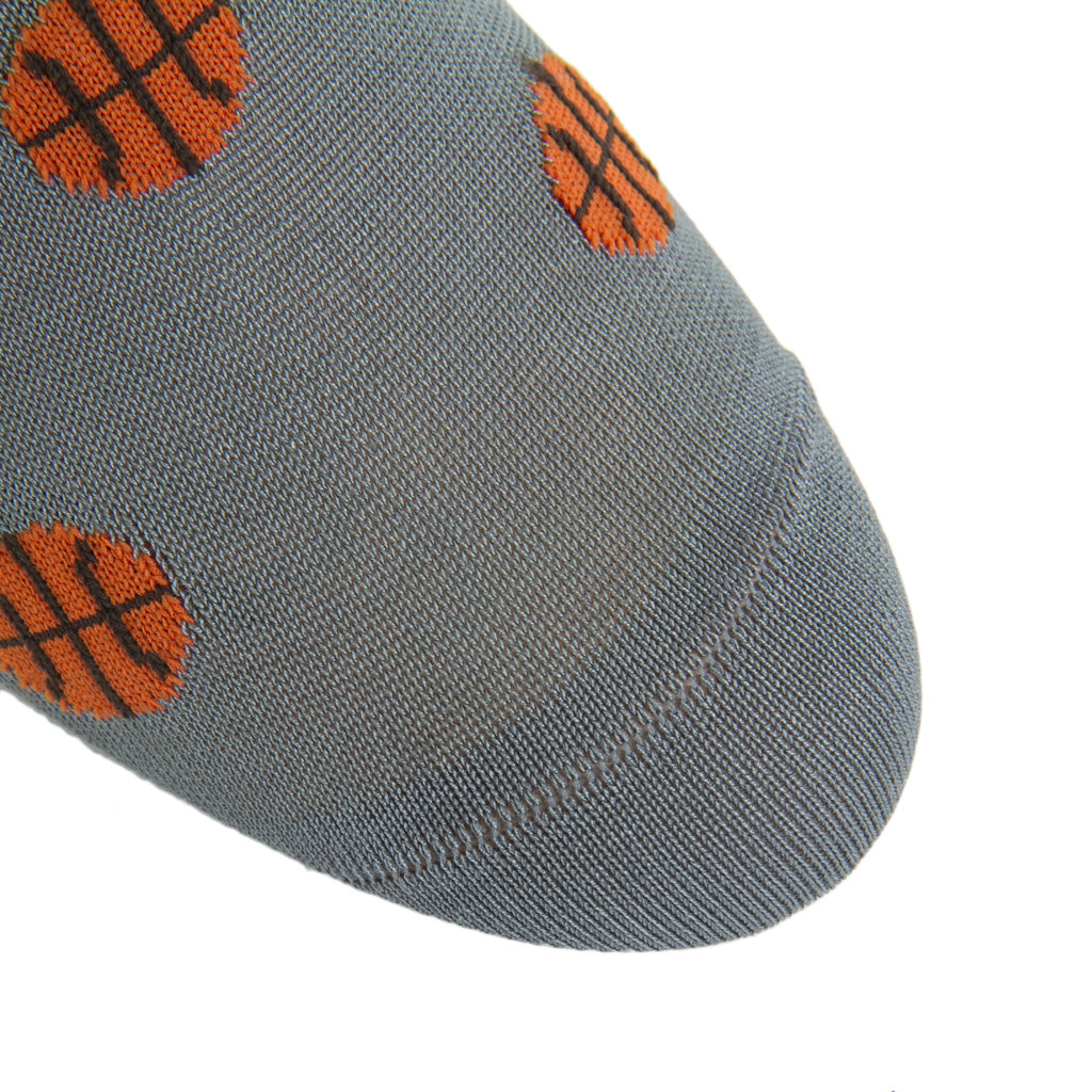 Gray-Orange-Basketball-Cotton-Sock-USA