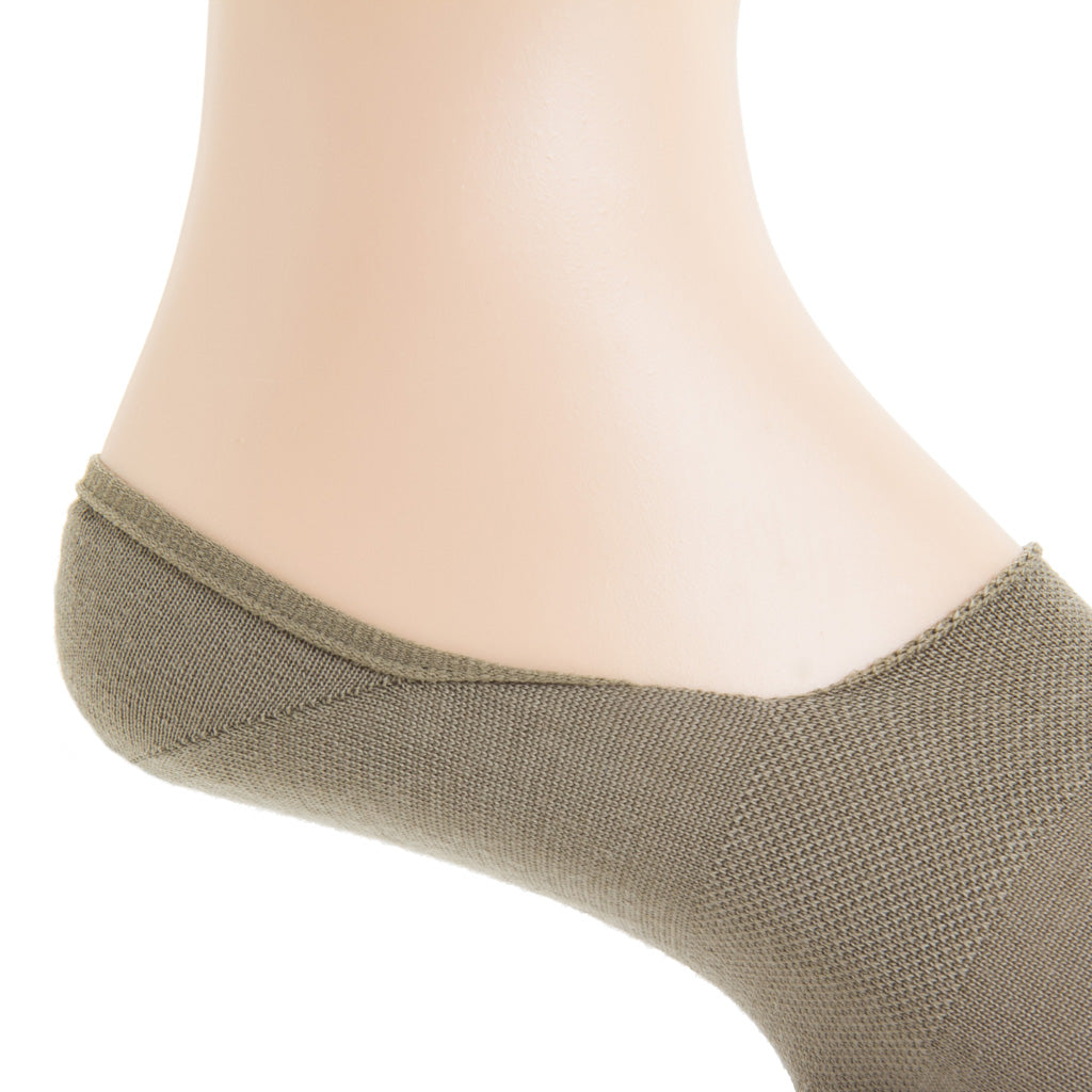 Taupe with Baseball &amp; Bat  Fine Merino Wool  High Vamp No-Show Sock