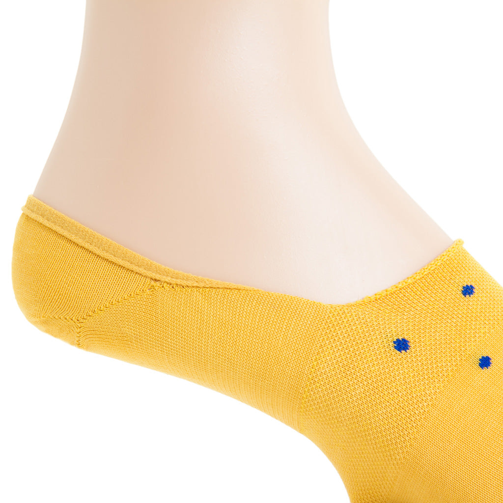 Yolk with Clematis Dots  Mercerized Cotton  High Vamp No-Show Sock