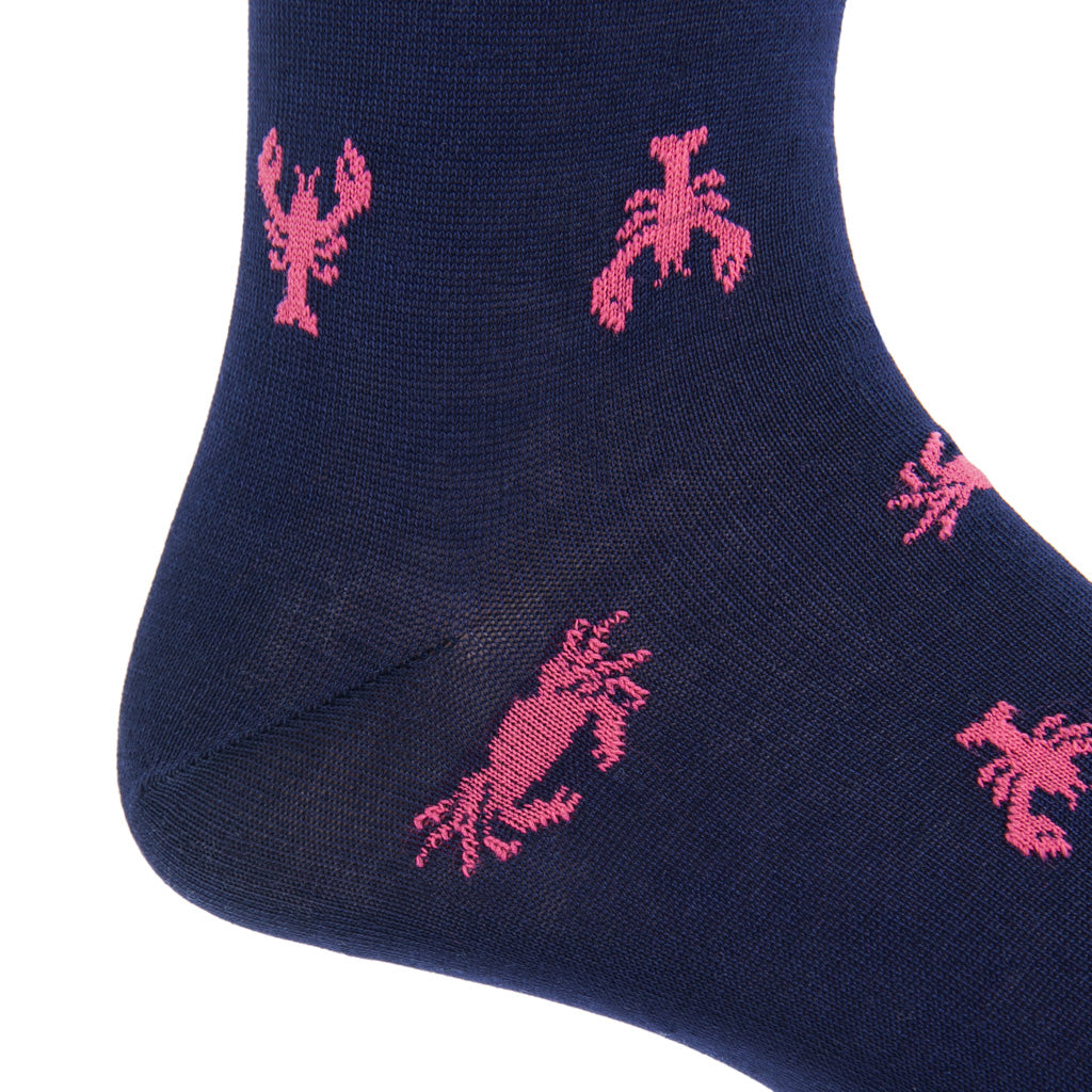 Navy-Coral-Cotton-Sock