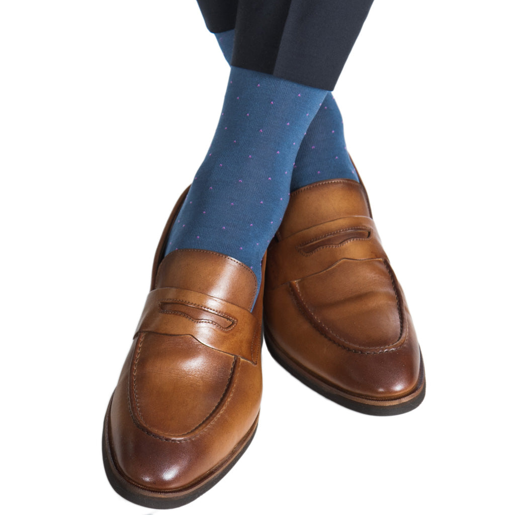 Cotton-Sock-Blue-Rose