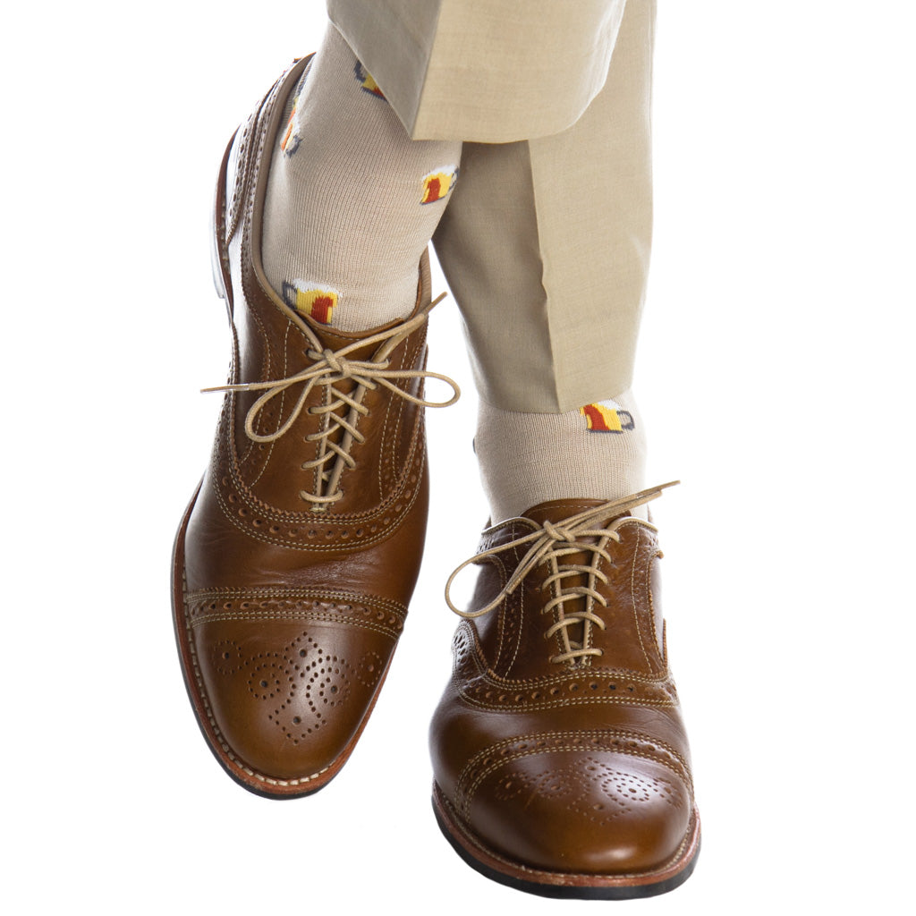 Tan-Orange-Yellow-White-Grey-Beer-Socks