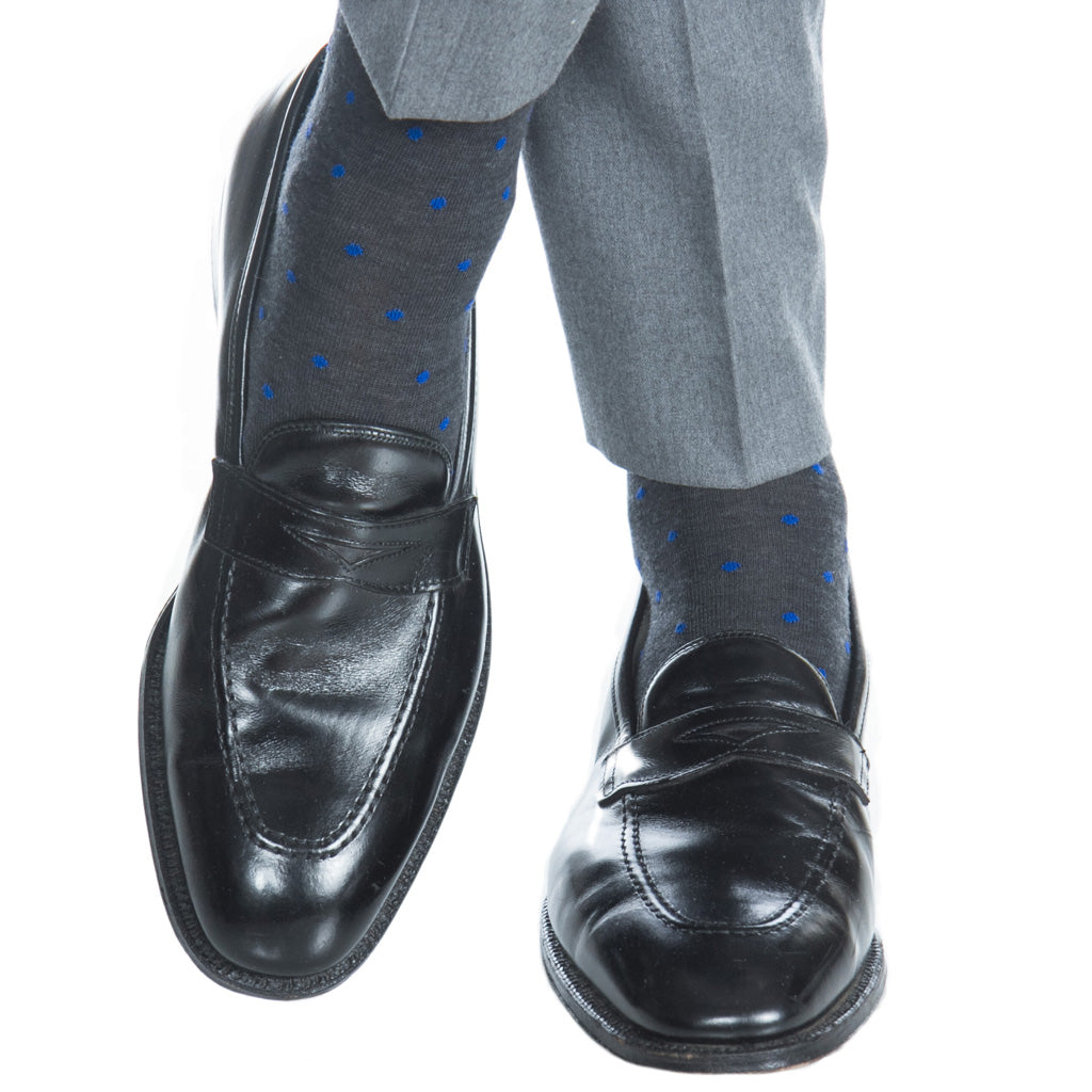 American-Made-Charcoal-Cobalt-Blue-Wool-Dot-Sock