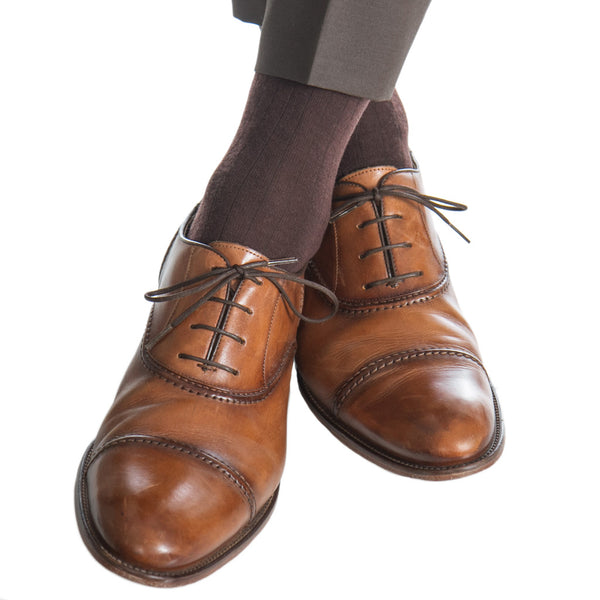 Mens brown wool dress socks with linked toe and slack length – Dapper  Classics®