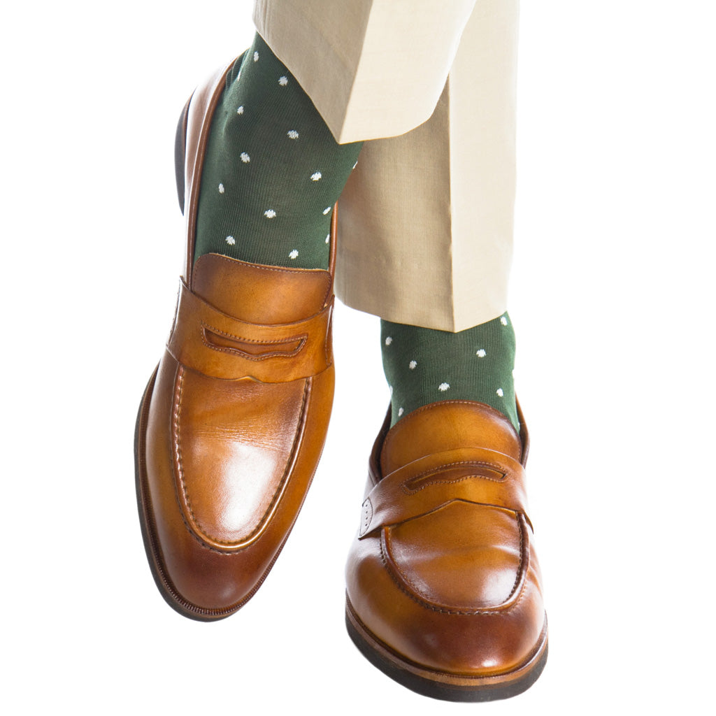 Green-Cream-Dot-Sock