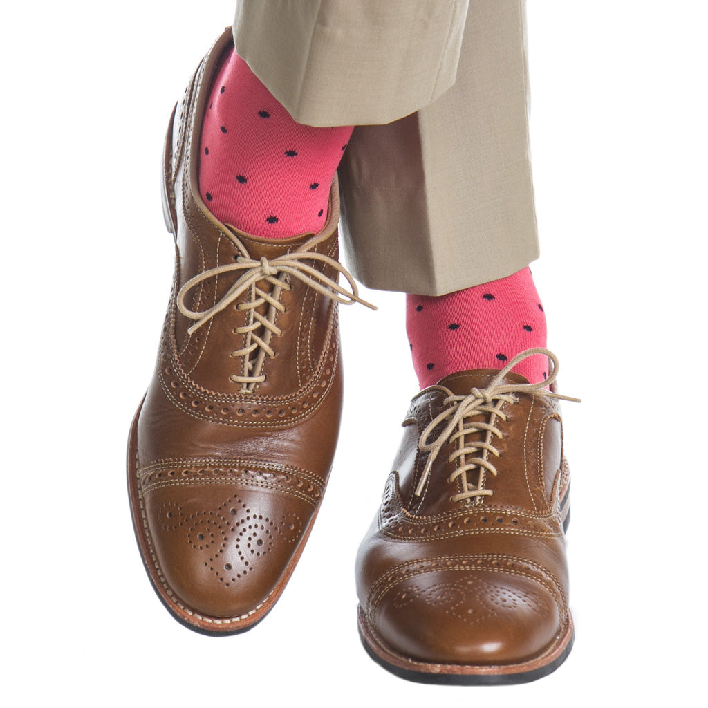 Cotton-Coral-Navy-Sock
