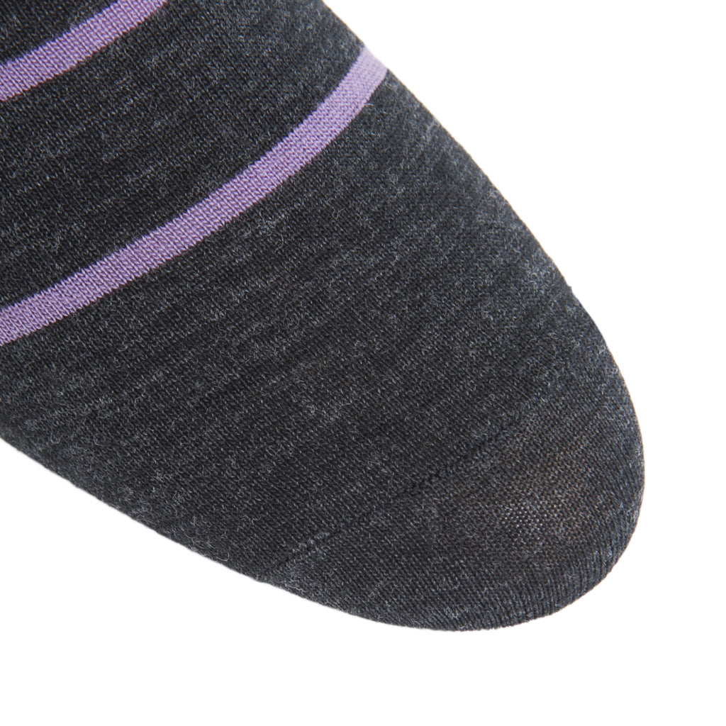 Charcoal-Elderberry-Striped-Wool-Sock