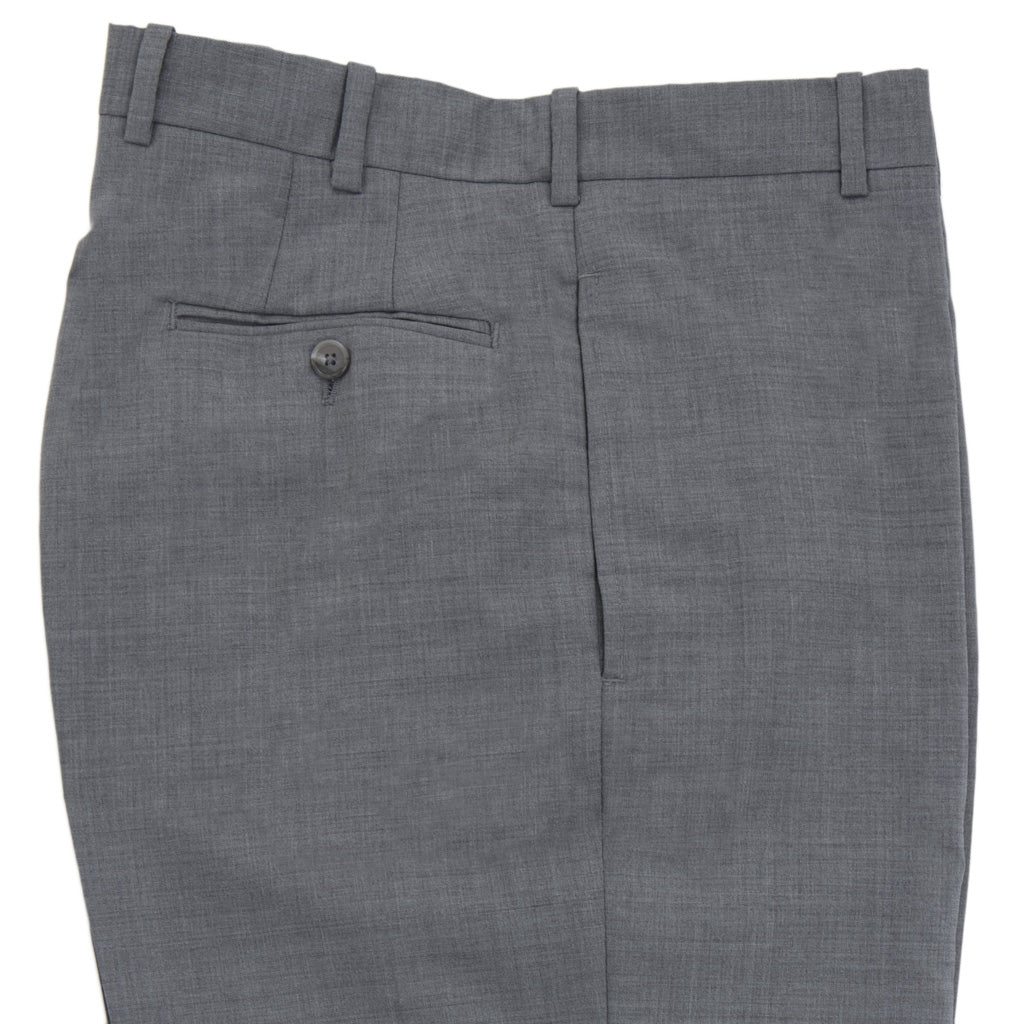 Medium Grey Super 120's Wool Twill Elastic Hem Track Trouser