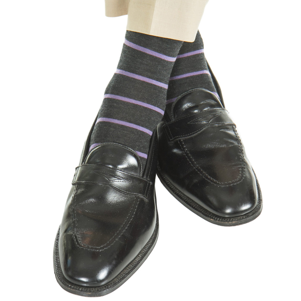 Charcoal-Elederberry-Wool-Stripe-Sock