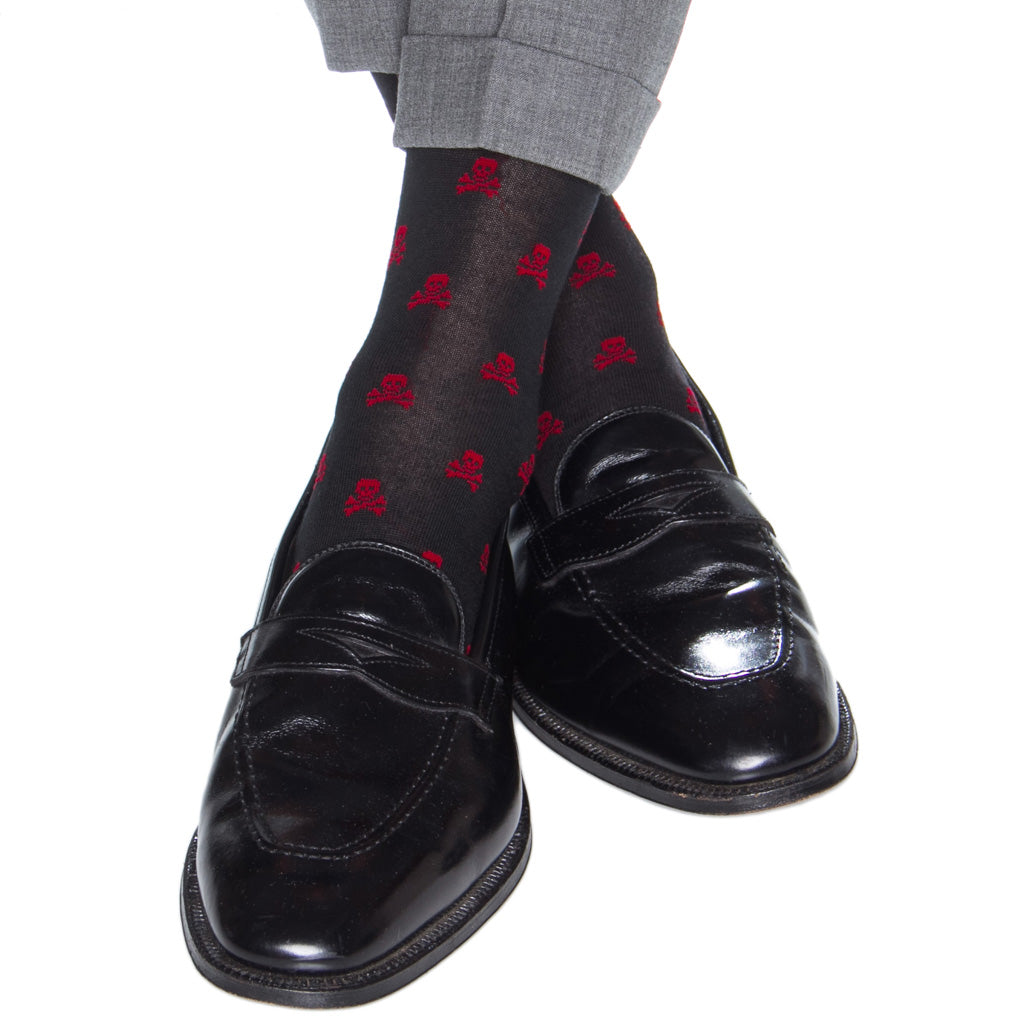 Patterned-Skull-Crossbones-Sock