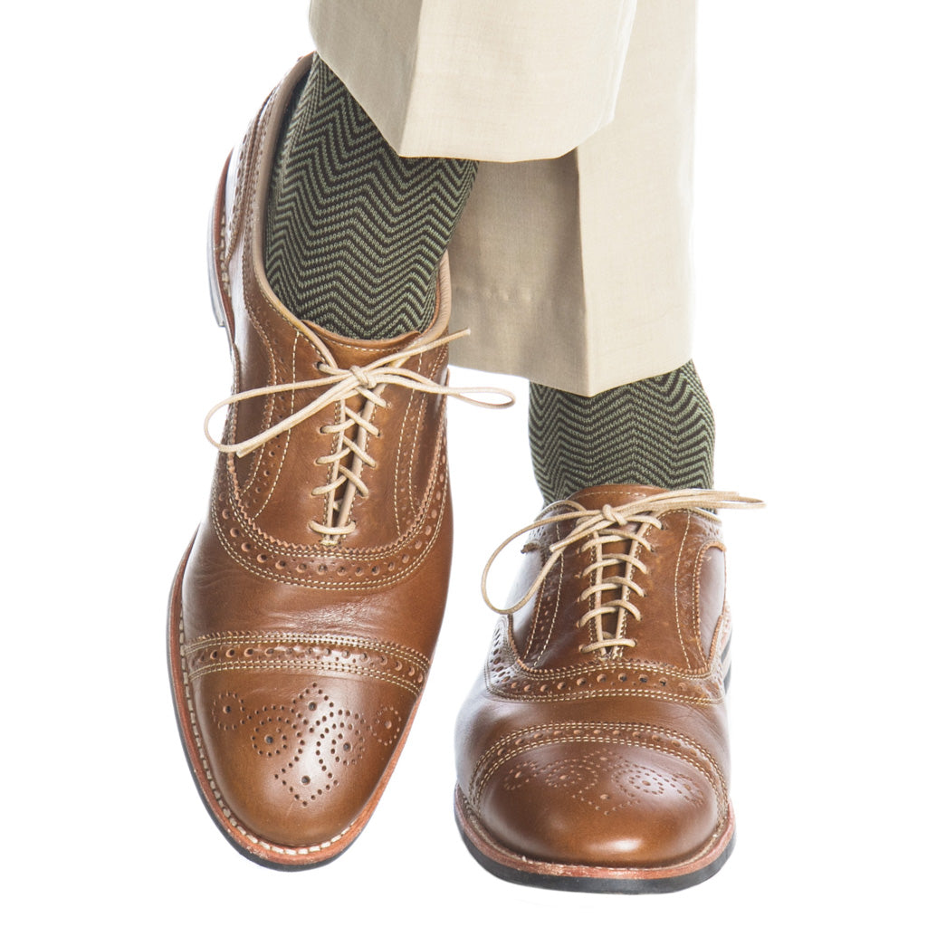 Brown-Pine-Green-Cotton-Mens-Sock