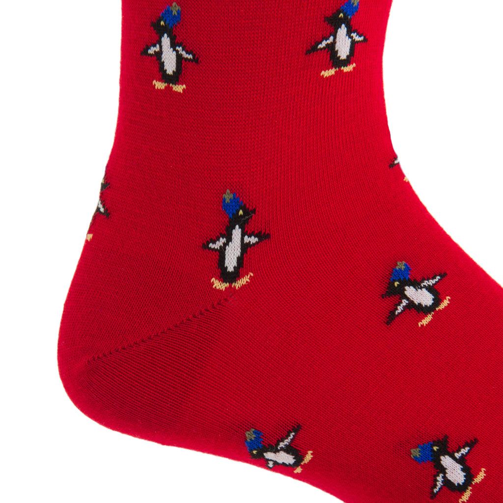MC-Red-Sock-With-Penguin-Cotton-Sock