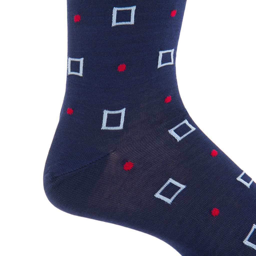 MC-Cotton-Square-Dot-Blue-Navy-Red-Sock